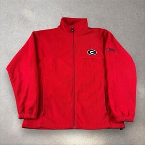 Vintage Georgia Bulldogs Jacket Men's M‎ Fleece Full Zip Red Embroidered 90s